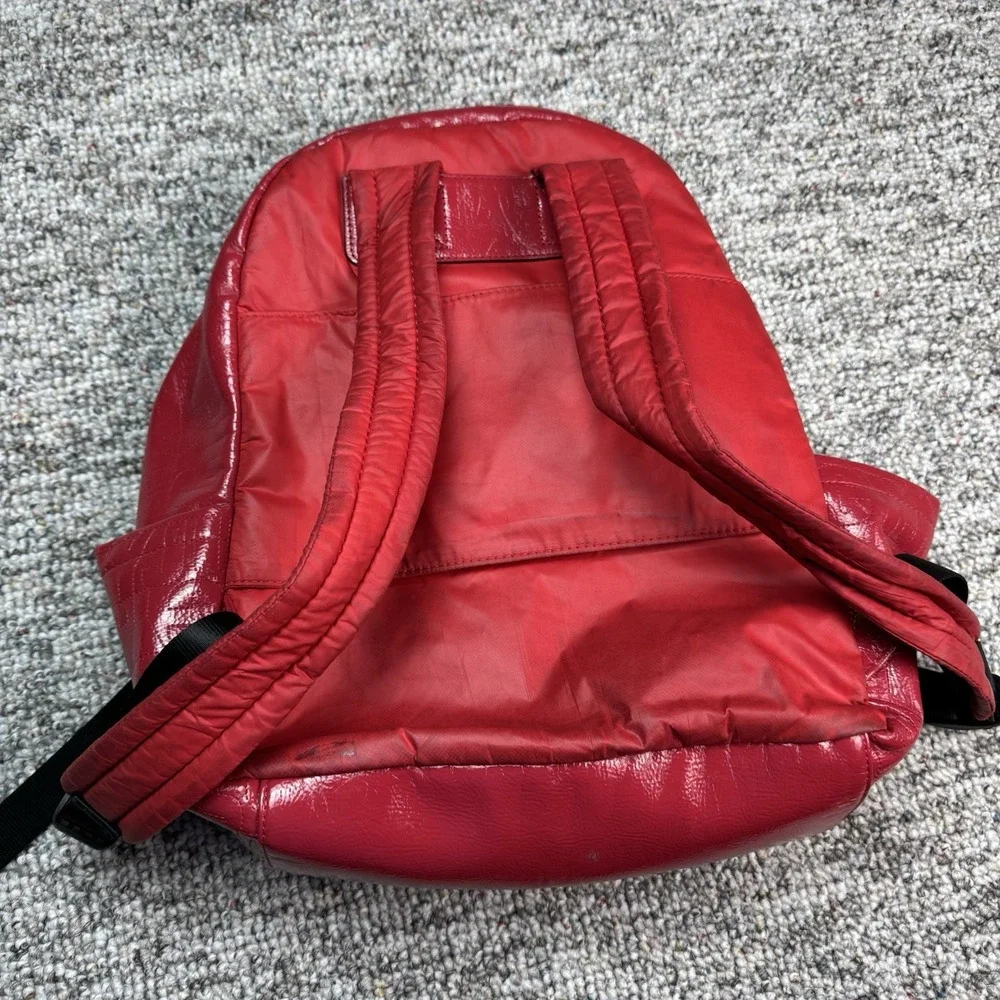 Juicy Couture Mini Backpack Logo Bag Faux Leather Cherry Red